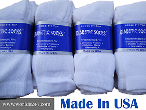 BEST QUALITY CREW DIABETIC SOCKS 6,12,18 PAIR MADE IN USA SIZE 9-11,10-13 &13-15