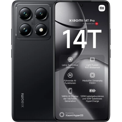Xiaomi 14T Pro 5G Smartphone 512GB 12GB RAM titan black Triple-Kamera 5000 mAh
