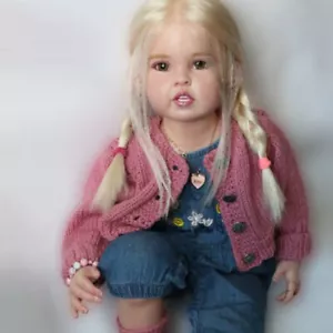 30 Zoll Reborn Baby Puppe mit handgerooteten Haaren bemalt Kleinkind Mädchen fertige Puppe Geschenk - Bild 1 von 3