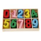 60 Pieces Colorful Wooden Shapes 0-9 Arabic Number Pieces Embellishments with