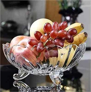 Glass Fruit Bowl Deep Dish Pudding Trifle Dessert Serving Bowl Dish Fruit Salad - Picture 1 of 8
