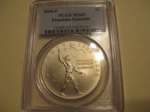 2006-P Franklin Scientist Silver Dollar (PCGS MS-69) - Picture 1 of 2