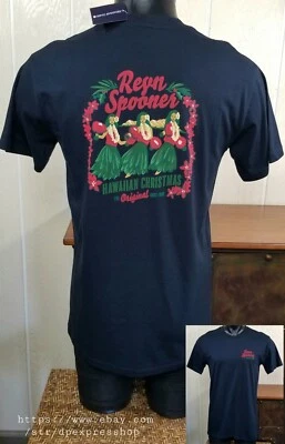 Camisa Reyn Spooner Hawaiana Navidad Mele Kalikimaka Azul Marino Gráfico Hula Niñas MD Foto 1 de 4