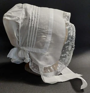 Coiffe ancienne linon blanc et dentelle - Imagen 1 de 9