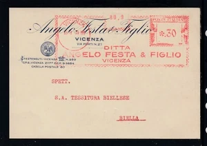 Cartolina Commerciale Timbro Meccanico Vicenza Festa Tessuti 1939 KY1957 - Bild 1 von 1