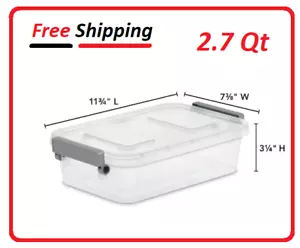 Sterilite 2.7 Qt. Modular Latch Box Plastic, Titanium - Picture 1 of 5