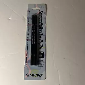 NOS Pack Of 2 Micro Ceramic Roller Pen Refills 0.5mm Jumbo #91004 Black Ink 1995 - Picture 1 of 3