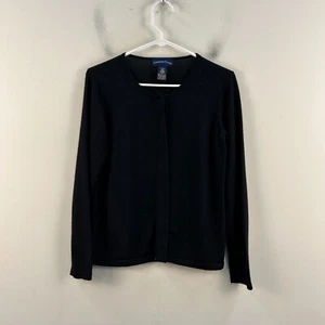 Charter Club Womens Small Sweater Cardigan Black Wool Button Knit Long Sleeve - Picture 1 of 8