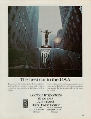 1974 Rolls-Royce The Best Car in the U.S.A Chicago Skyline VINTAGE PRINT AD - Image 1 of 2