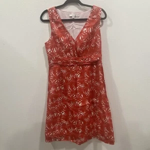 Boden Red White Tropical Floral Burst Cotton Sleeveless Dress Size US 12 - Picture 1 of 7