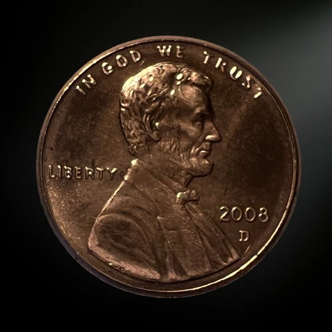 2008 D Lincoln Memorial Penny Brilliant Uncirculated (BU) GEM Cover