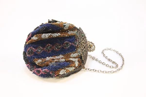 Viktorianische Perlenhandtasche Anfang 1900 mit filigranem Rahmen - Bild 1 von 5