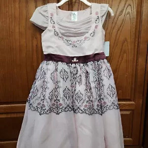 Disney Bella Durmiente Niñas Vestido de Fiesta Adaptable Escote Acanalado, Rosa, Grande - Imagen 1 de 7
