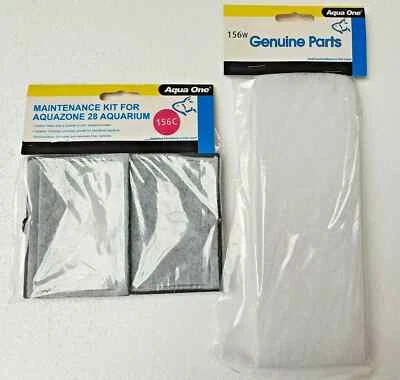 Aqua One Aqua Zone Aquazone 28 Filter Carbon Cartridge Media & Wool Pad