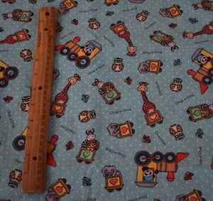 3 yards x 41" 100% cotton Bazooples Choo Choo toss train bear Springs Creative - Picture 1 of 3