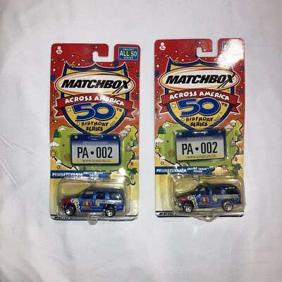 2 Matchbox Across America PA Pennsylvania Chevy Tahoe Police #2 50th Birthday - Image 1 of 4