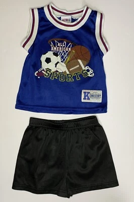 Conjunto atlético de colección Okie Dokie camisa y pantalones cortos camiseta deportiva juvenil 3T niño pequeño  Foto 1 de 4