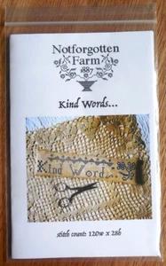 NEU Notforgotten Farm Kreuzstich Muster Tabelle "Freunde Worte" Nadelkissen - Bild 1 von 3