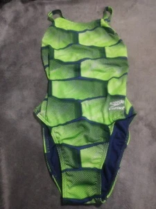 SPEEDO Endurance Blue/ Green 421 Shell Shock Flyback 7719002 Women's Size 26 NWT - Picture 1 of 11