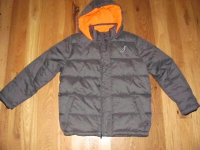 Chaqueta aislante forrada de vellón gris acolchado Nautica con capucha juvenil L 14/16 (DA-Z) Foto 1 de 4