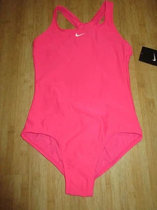 Nike Girls 14 Swimsuit RACING ATHLETIC $42 RV Chlorine Resistant Hot Pink - Picture 1 of 3