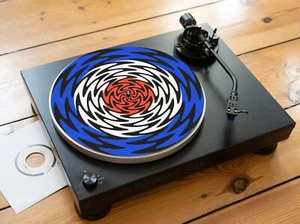 Mod Target Swirl 1960er Ziel Plattenspieler Matte, Filz Slipmat Optical Illusion - Picture 1 of 1