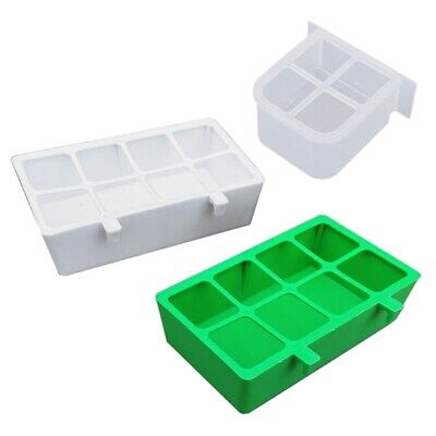 4/8 Grids Plastic  Cups Bird Feeding Bowl Parrot Feeder Water Food Tray • 7.38€