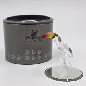Swarovski Crystal 3.25" Toucan Tropical Bird Figurine w/ Box & Mirror Plate 7621 - Picture 1 of 16