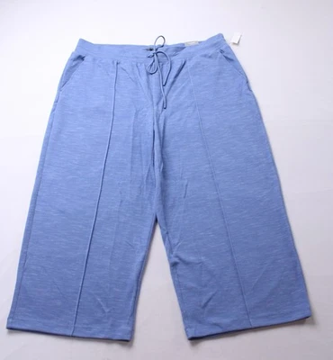 Talbots Women's Plus Airknit Stretch Wide Crop Pants EJ3 Dark Marine Size 3X NWT - Image 1 of 4