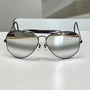 B&L Ray-Ban Outdoorsman Vintage Sunglasses Black Double Mirror 62mm Rare Japan - Picture 1 of 10