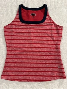 Bolle High Performance Tank Top rot gestreift M seitliche Reißverschlusstasche - Bild 1 von 7