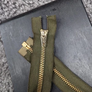 Vtg 50s Zipper Separating Conmar Green 18" NOS Deadstock - Picture 1 of 6