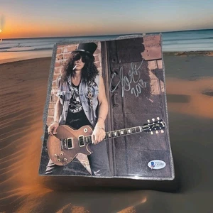 Foto autografiada firmada por Slash Guns & Roses 8x10 certificado de autenticidad BAS Beckett - Imagen 1 de 6