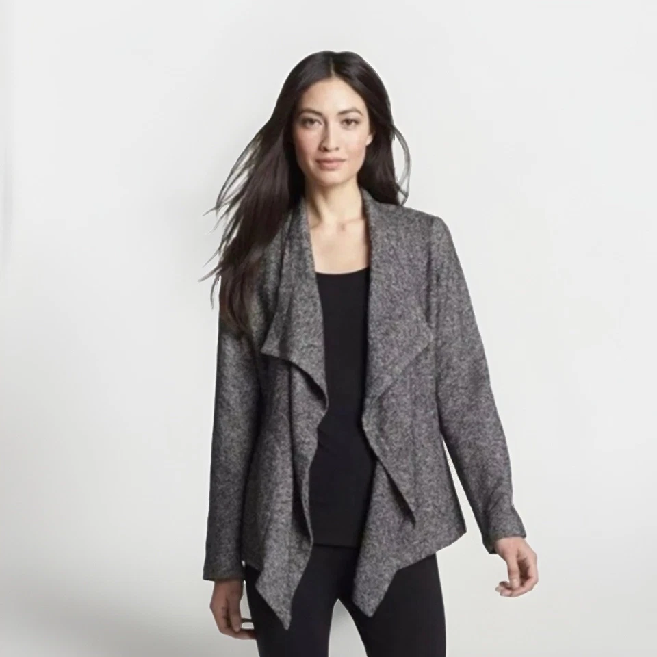 Cárdigan abierto en cascada Eileen Fisher espiga suéter de gran tamaño XS Foto 1 de 4