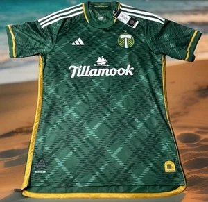 ADIDAS PORTLAND TIMBERS L AUTHENTIC SOCCER JERSEY $150 RETAIL HOME J25621 NWT - Picture 1 of 9