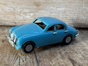 Vintage Mimic Motorways Slot Car By Tri-any, Jaguar, Blue. - Picture 1 of 11