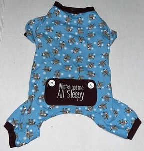 Winter Got Me Sleepy Pet Dog Pajama with Sloths Size Medium Pet Central - Picture 1 of 5