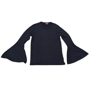 Vince Camuto leichter Pullover Viskose Metallic Glockenärmel schwarz Gr. M  - Bild 1 von 7