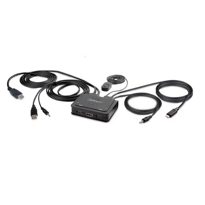 StarTech.com 2-Port Hybrid USB-C HDMI Cable KVM Switch, 4K 60Hz, Compact KVM wit - Bild 1 von 4