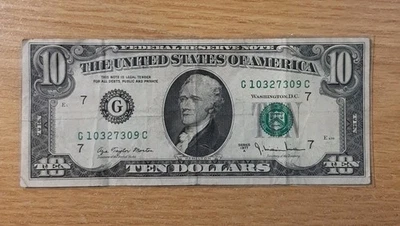 1977-A ALEXANDER HAMILTON TEN DOLLAR BILL $10 10327309 - Image 1 of 4