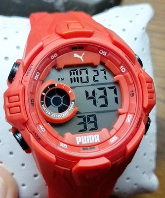 Puma Bold P5040 Red Digital Watch - New in Box with Manual 48.5mm - Image 1 of 4