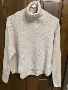 NWT Peserico Made in Italy Virgin Wool Cashmere Silk blend size 42 cable knit - Picture 1 of 15