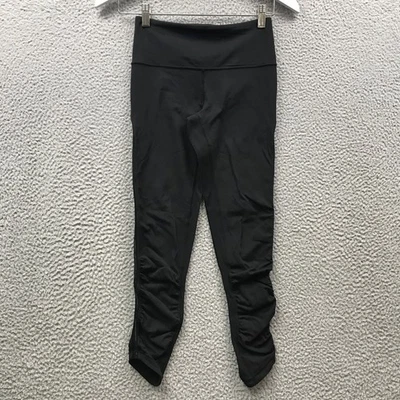 Lululemon Ivivva Ruched Leggings Womens Size 12 XL Logo Black - Image 1 of 4