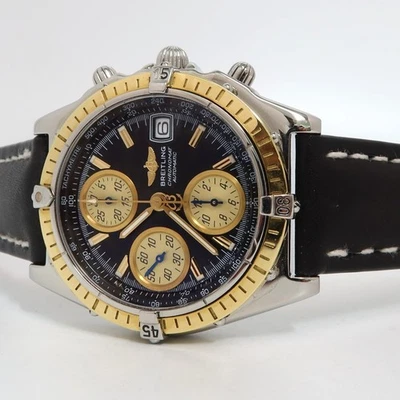 Breitling Chronomat Automatic Black Dial 18kt Yellow Gold & Steel 39MM D13050.1 - Image 1 of 4