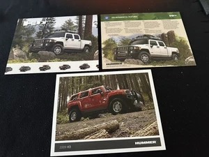 2009 Hummer H3 & H3T Prospekt Set Spezifikationen Farbe Umwelt Verkaufsblatt Katalog - Bild 1 von 2