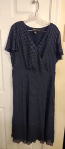 Women's navy blue with white Dots Dress size 18 by LANE BRYANT - Picture 1 of 3