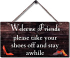 Remove Shoes Sign No Shoes Sign for Your Home Rustic Wood Wall Hanging Plaque Fa