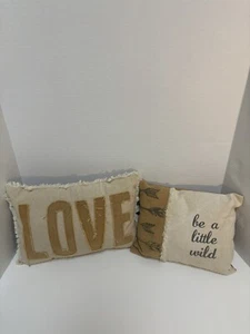 primitive throw pillows 2 LOVE BE A LITTLE WILD Rustic Primitives By Kathy - Picture 1 of 13