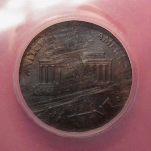 1962 Lincoln Cent Mint Error - ANACS MS 60 RB - Struck on Split Planchet 1.48g - Picture 1 of 4