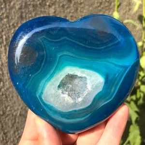 240G Raro Cuarzo Ágata Azul Corazón Cristal Cuarzo Espécimen Mineral Curación - Imagen 1 de 10